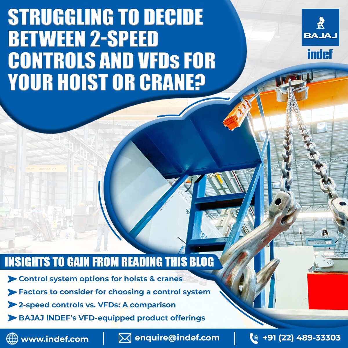 Which Control System is Best for Your Hoist or Crane: 2-Speed Controls or VFDs?