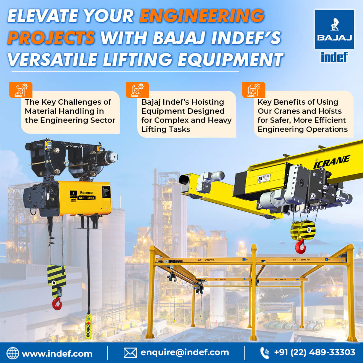 Bajaj Indef's Hoisting Solutions for the Engineering Industry Maximizing Efficiency, Precision, and Safety (1)