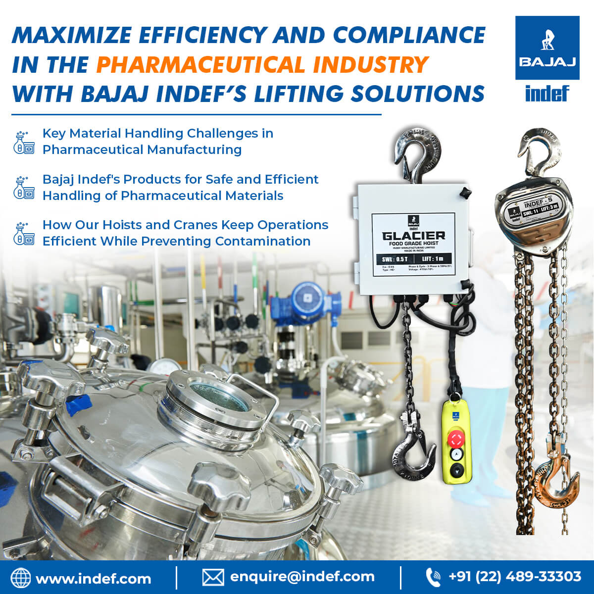 Safeguard Product Integrity and Optimize Production in Pharmaceuticals with Bajaj Indef's Validated Lifting Solutions (1)