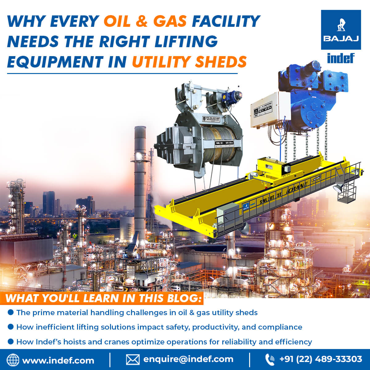 Reduce Downtime & Increase Productivity The Best Hoists & Cranes for Utility Sheds in the Oil & Gas Industry